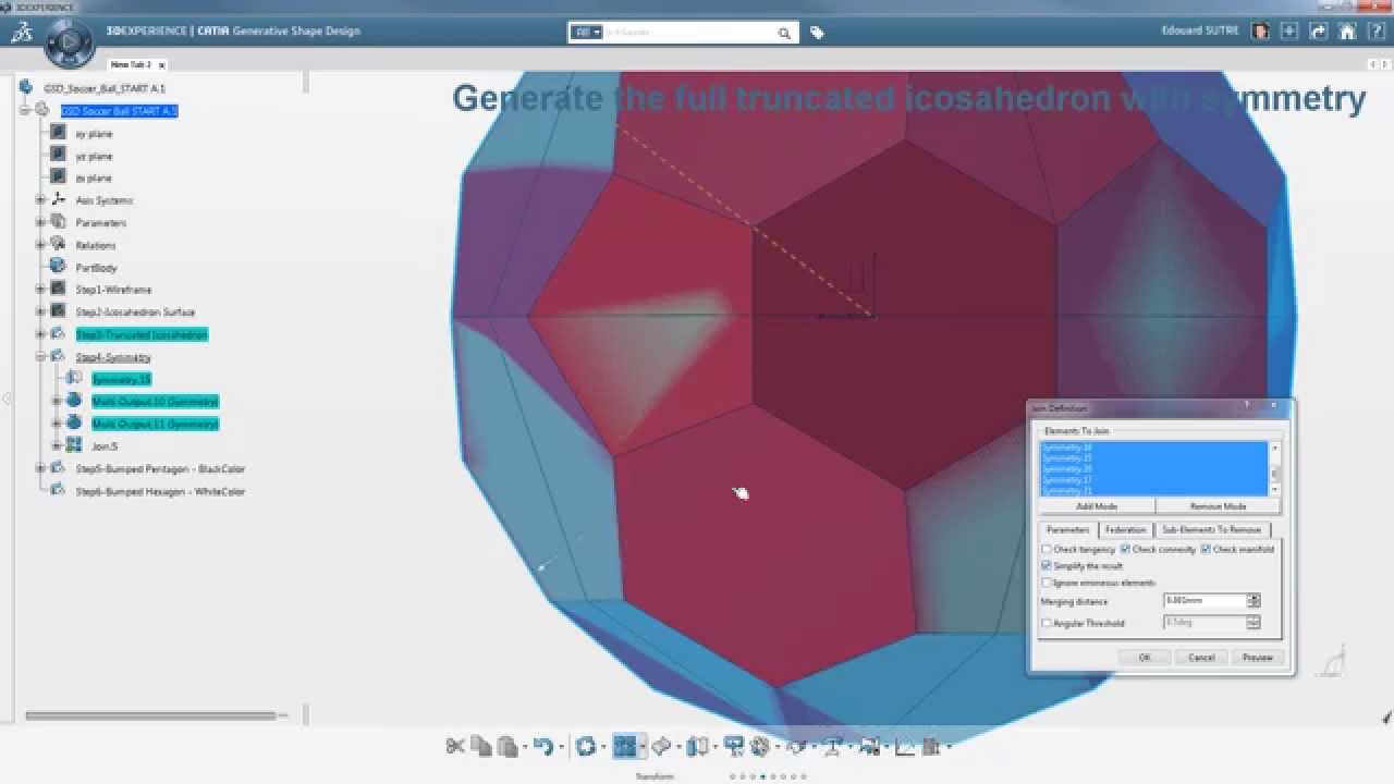CATIA 3DEXPERIENCE | How to model a soccer ball in Generative Shape Design