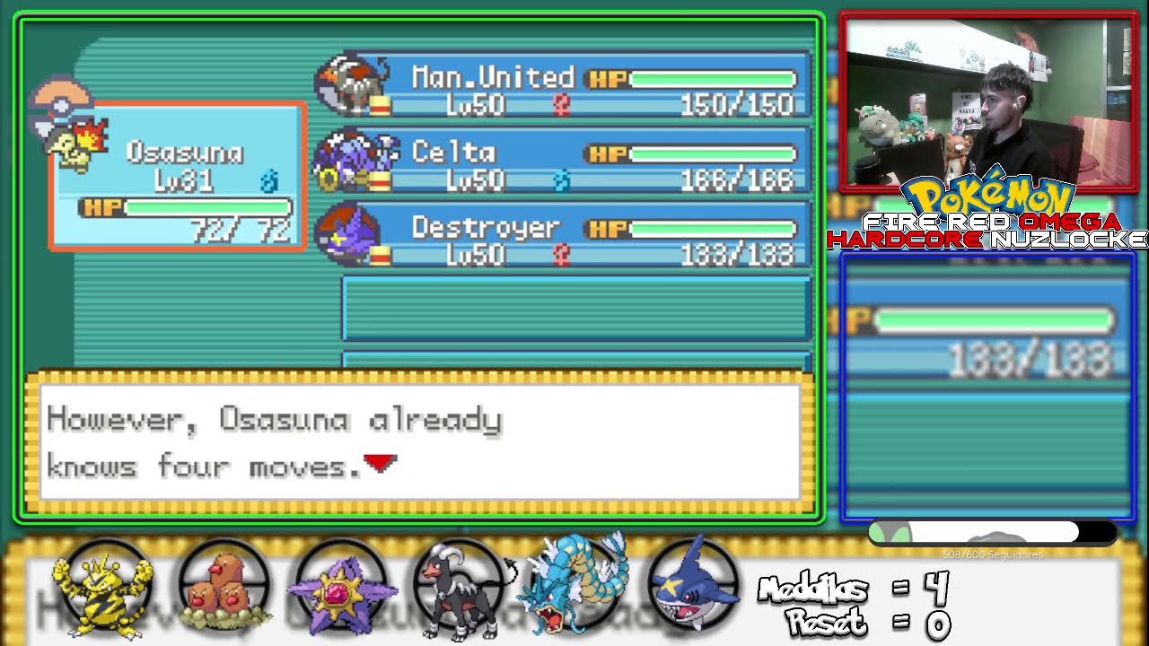 CUIDAO KARL DE KANTO | POKÉMON FIRE RED OMEGA HARDCORE NUZLOCKE + DEATHLESS [DIA 4] !captura !video