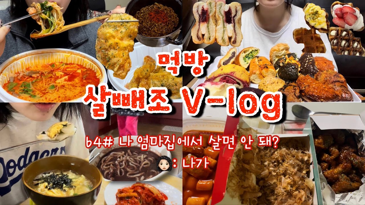 [먹방 브이로그#64] 엄마밥 최고🥹 본가에서 살고 싶어라..🏠 두루치기,떡국,팥칼국수,마라탕,꿔바로우,짜파게티,성심당,고대빵,크로플,마라떡볶이,닭강정,타코야끼