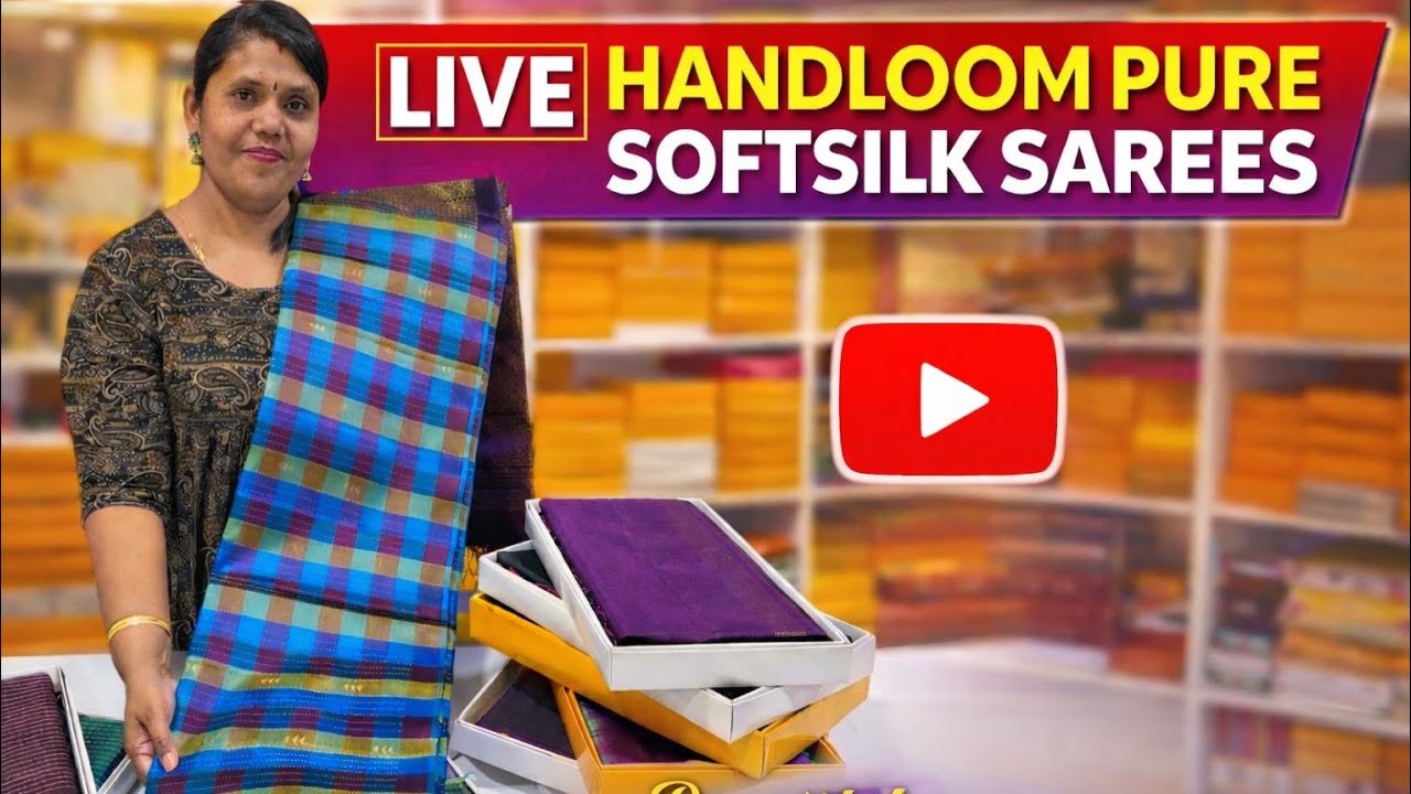 Handloom Pure Soft Silk Sarees LIVE | Festive Special Collection
