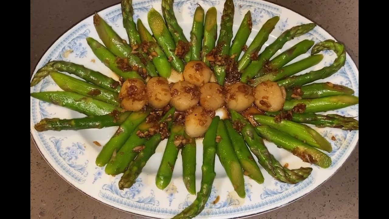 Asparagus with Scallops #highlights #viewers 