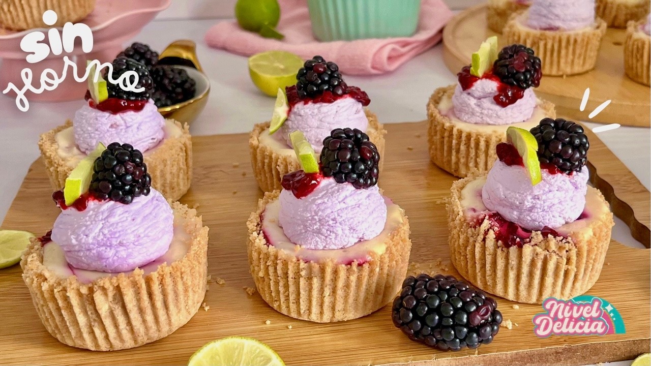 El postre más cremoso y fácil que harás! ¡Te van a pedir la receta siempre! CUPCAKE SIN HORNO 💜🍋