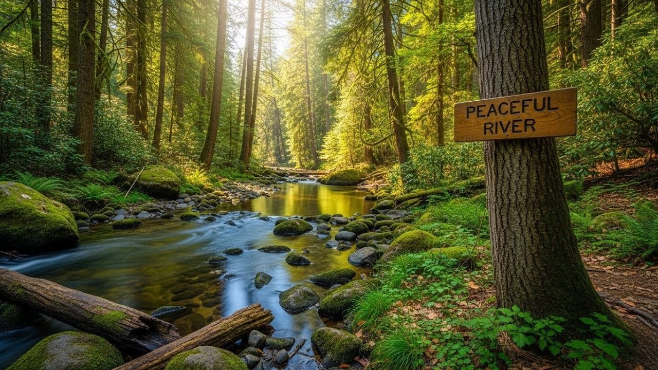 Flowing River Night 🌿 Peaceful Nature Soundscape for Deep Sleep and Serenity #1873
