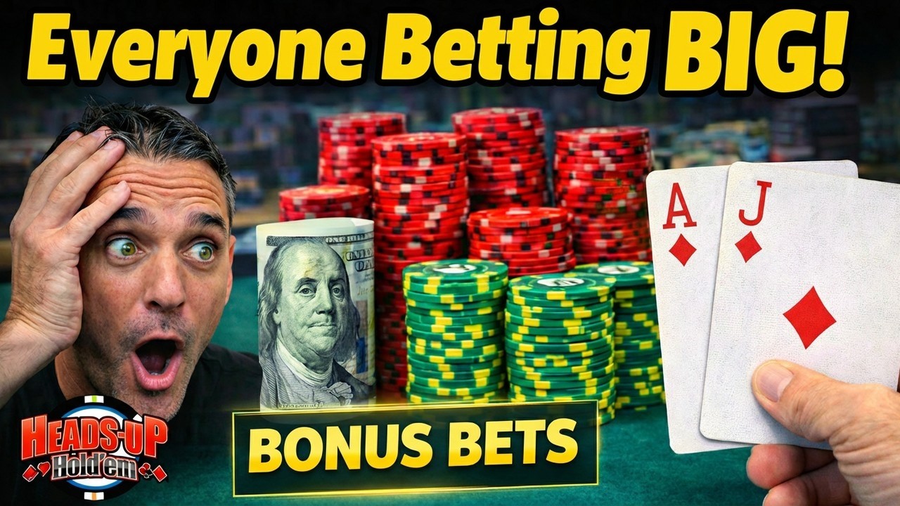 Table Full of Big Bucks and Bold Moves! Heads Up Hold'em Poker