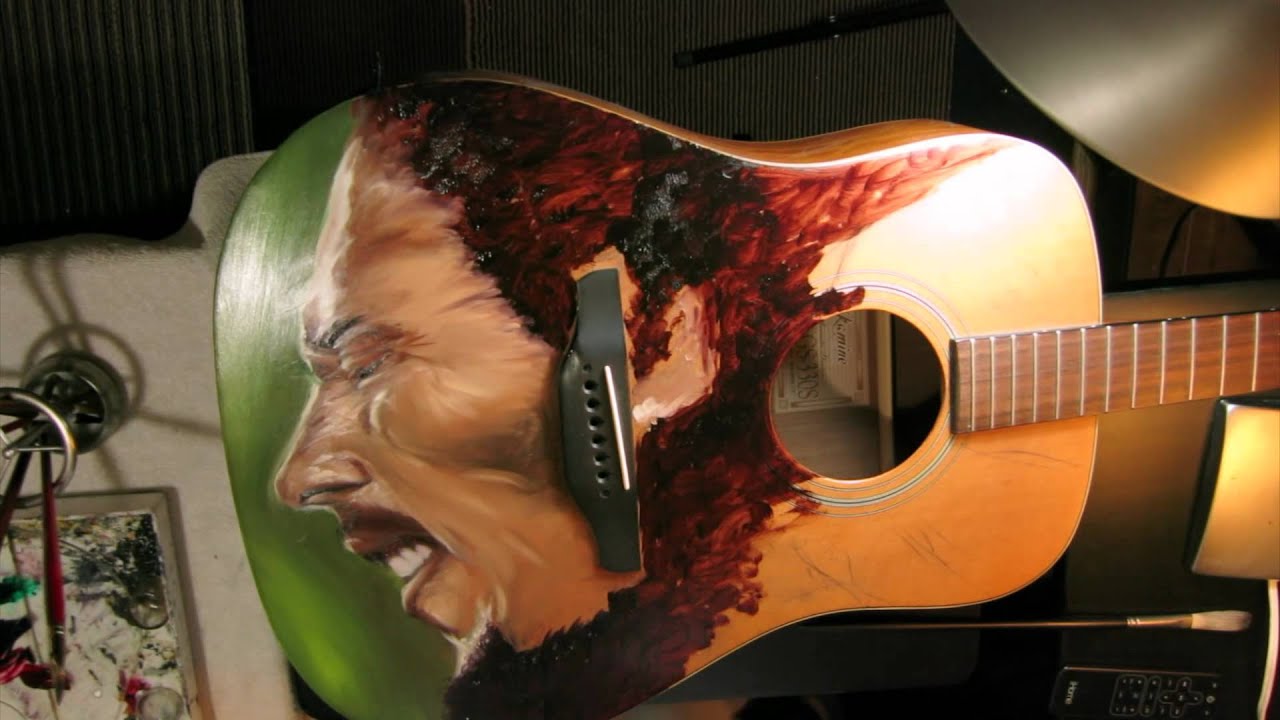 Bob Marley Oil Painting on Acoustic Guitar (The Art of HIM)