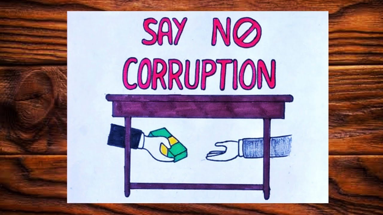 International Anti Corruption Day | Say no to corruption drawing | for kids | easy | step by step