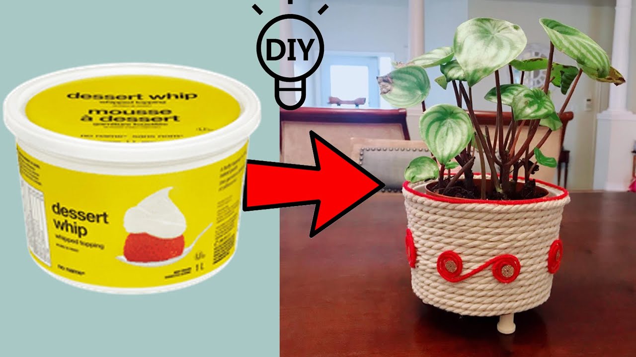 Recycled Plastic Container Into Flower Pots l DIY Plant Pots