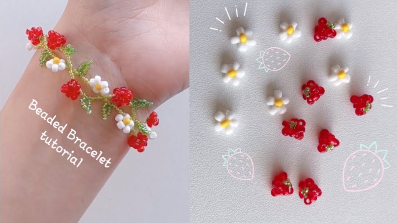 비즈 딸기 팔찌 만들기(How to Make a Strawberry BRACELET with beads)
