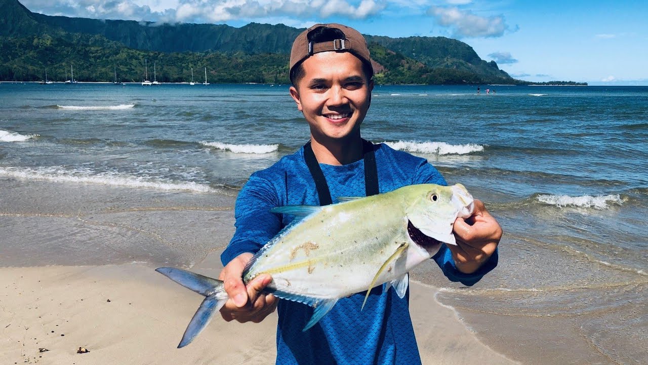 Fishing Papio on The Shores of Kauai Hawaii