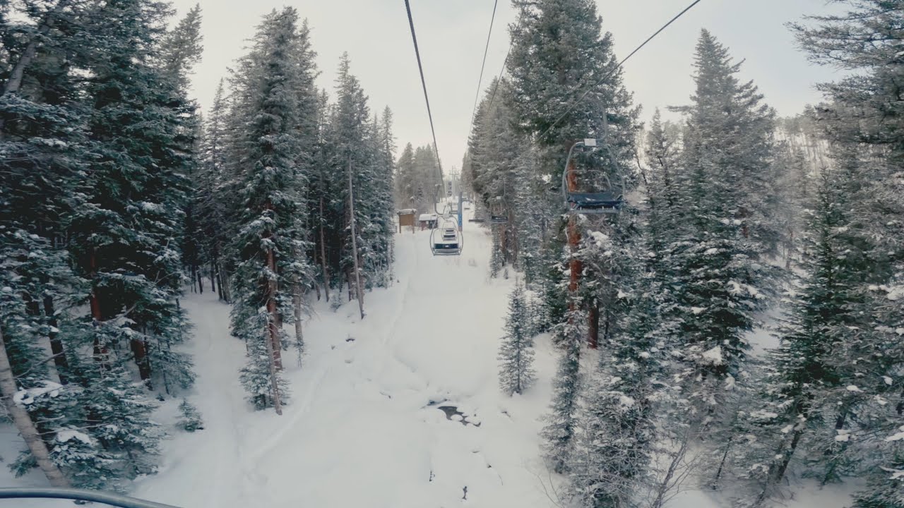 POV snowboarding in Breckenridge