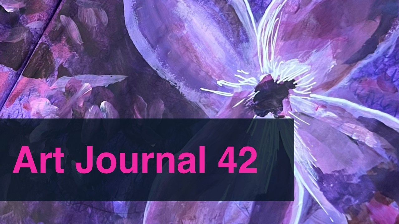 Art Journal Entry No. 42 | Acrylic Purple Flowers (Process Art, No Talking)