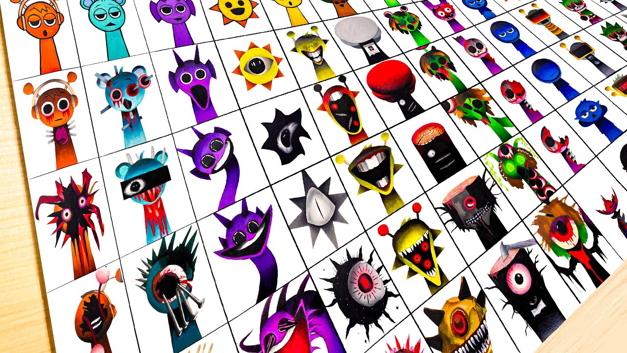 Рисунок Incredibox Sprunki Phase 1 VS Phase 2 VS Phase 3 VS Phase 4 VS Phase 5 - Durple, Oren