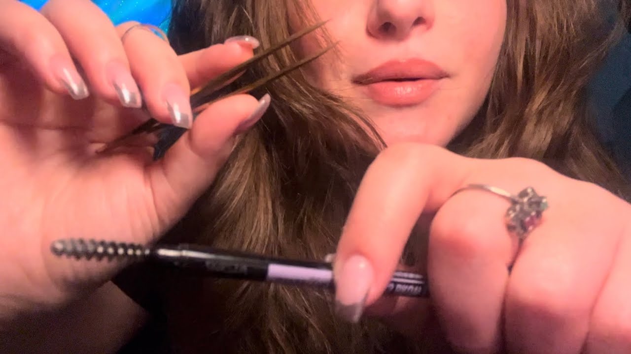 ASMR ✨ fixing up your eyebrows | up close personal attention