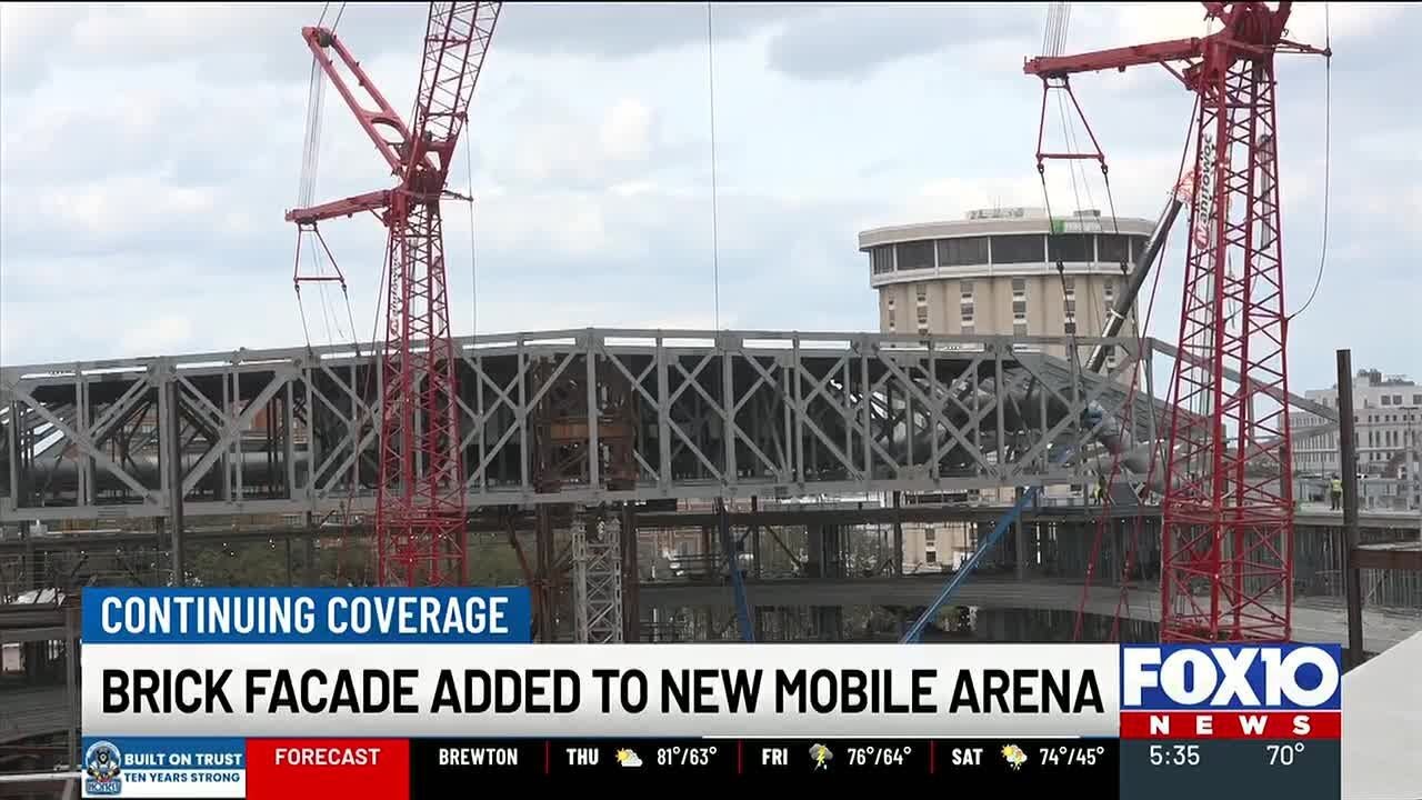 Mobile’s new civic arena shows progress with exterior walls going up