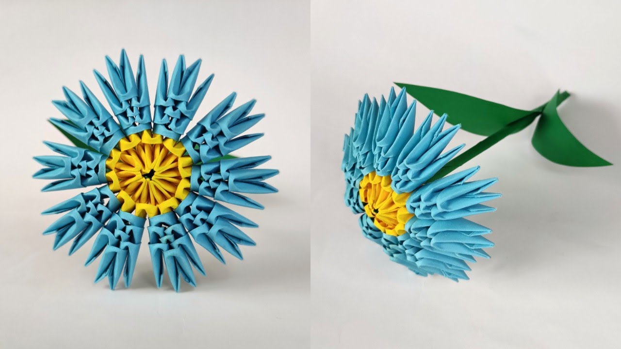 Easy 3d origami CHAMOMILE | How to make a modular flowers