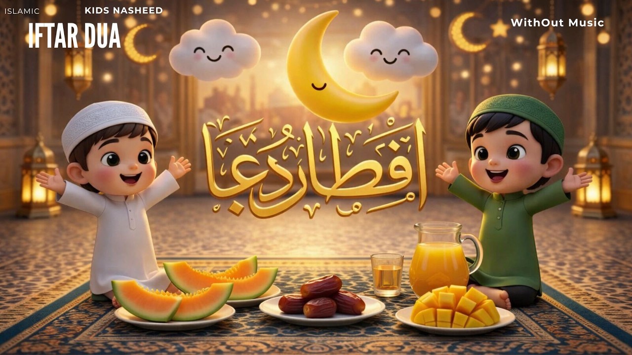 🌙✨ Ramadan Iftar Dua in Arabic   (دعاء الإفطار) | Mini Muslims  kids Must Listen to learn