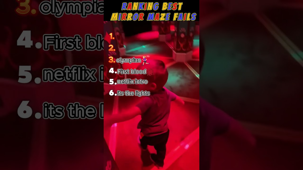 Ranking hilarious mirror maze fails! Best fails! #fyp #ranking #funny