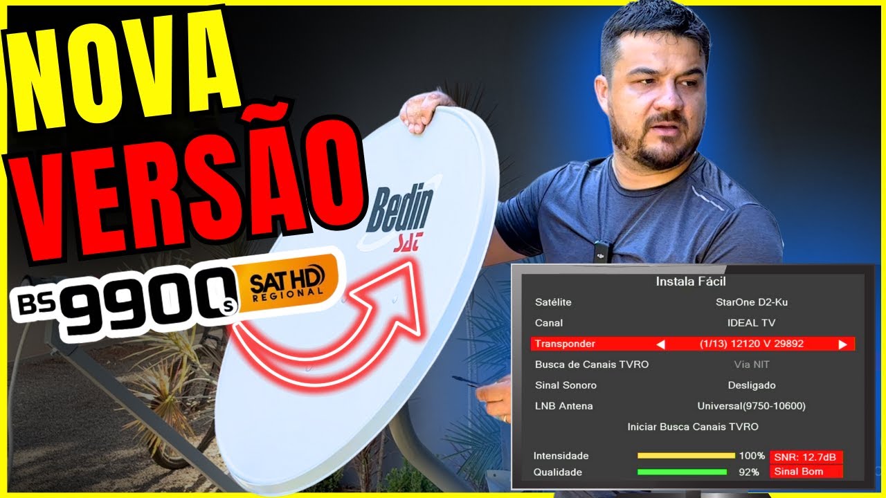 Como Regular ANTENA KU (NOVA PARABOLICA 2024) com o Receptor BEDIN SAT 9900
