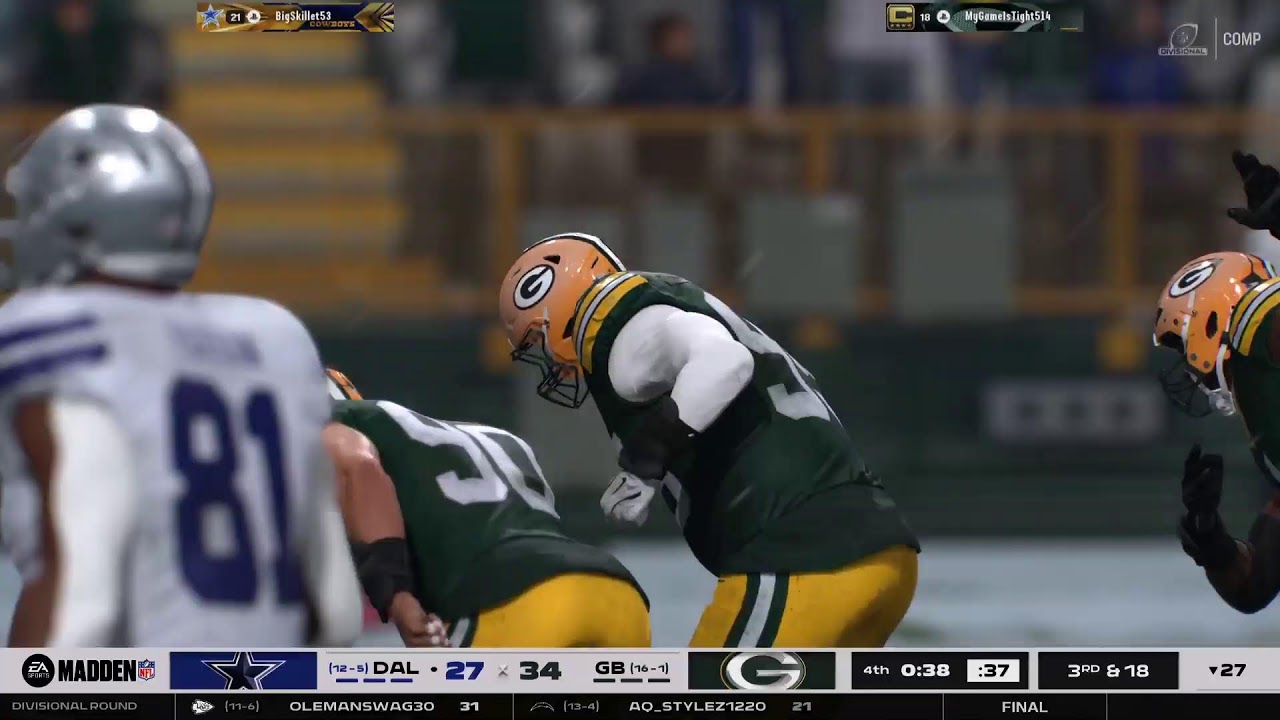 Cowboys vs Packers Divisonal | REAL LYFE FOOTBALL Franchise