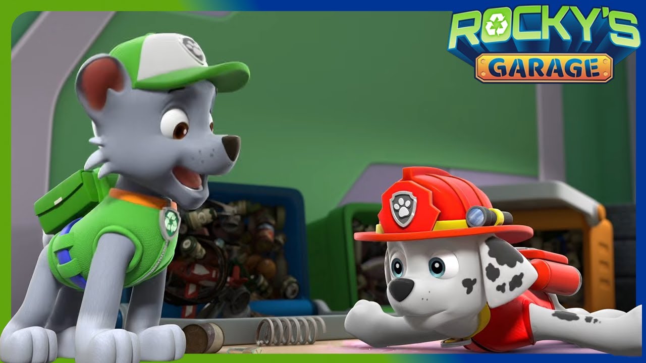 Marshall's Big Fall! | Rocky's Garage | Rocky PAW Patrol | Cartoons for kids
