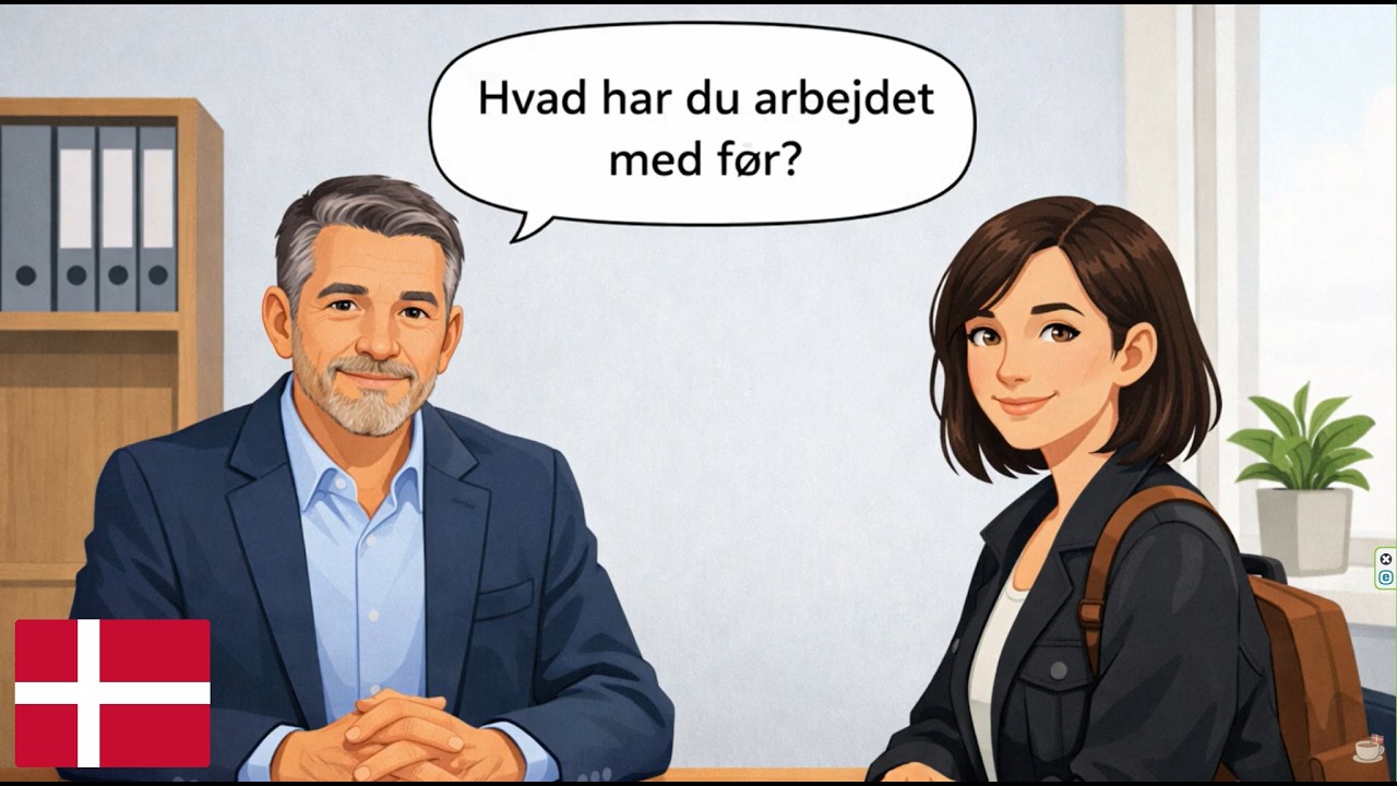 Danish Job Interview Dialogue (A1–A2), Listen & Repeat |Danish Conversation