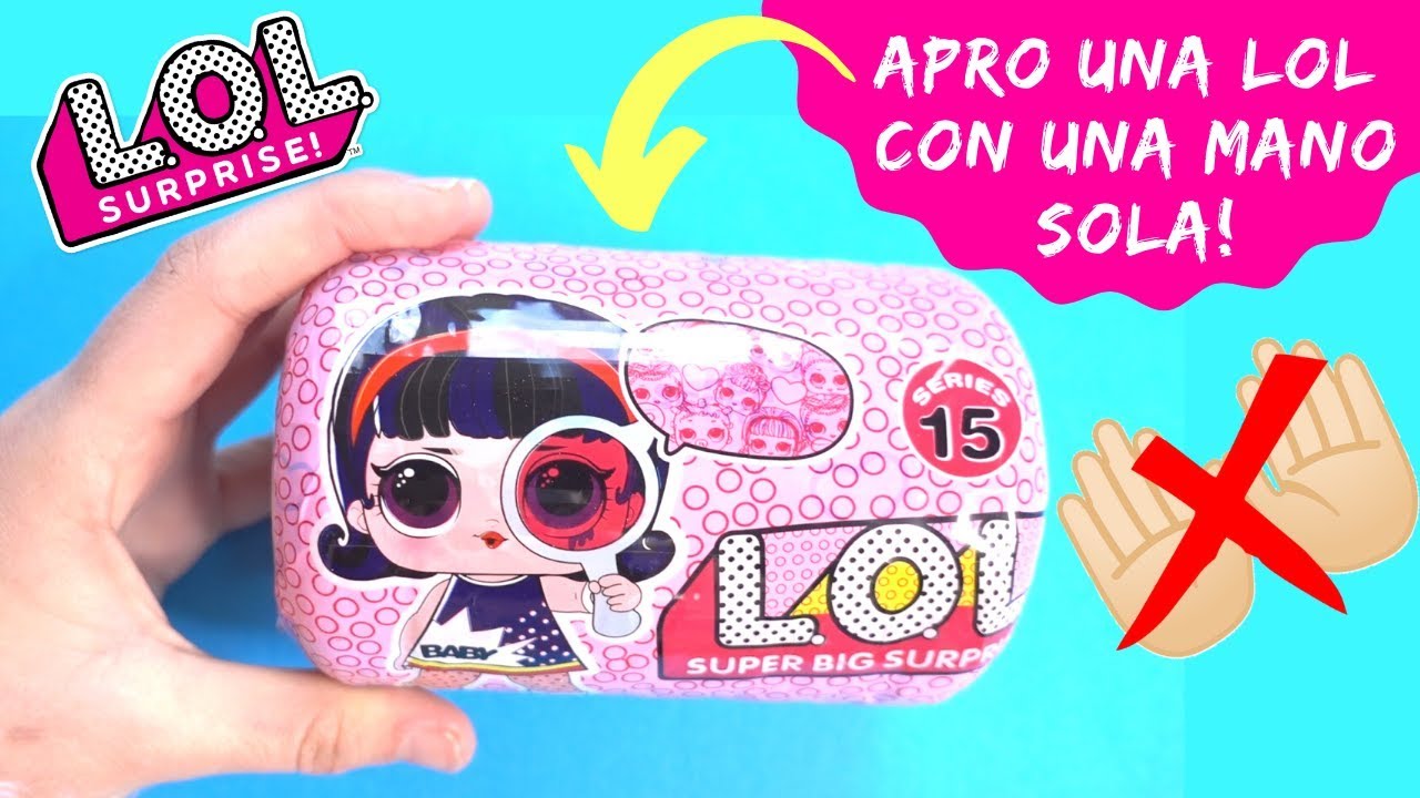APRO UNA LOL CON UNA MANO SOLA CHALLENGE *fake lol surprise unboxing*