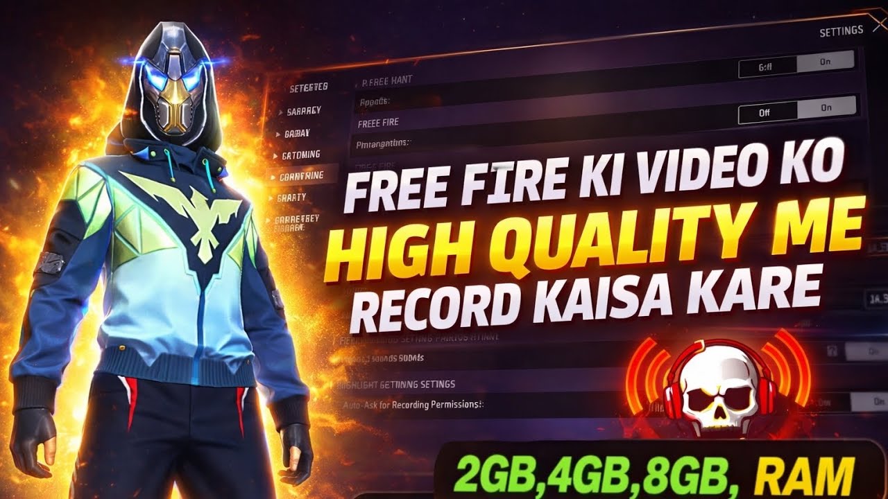 FF Max Pro Recording Settings | High Quality Gameplay Record Without Lag #freefire #quality#tutorial