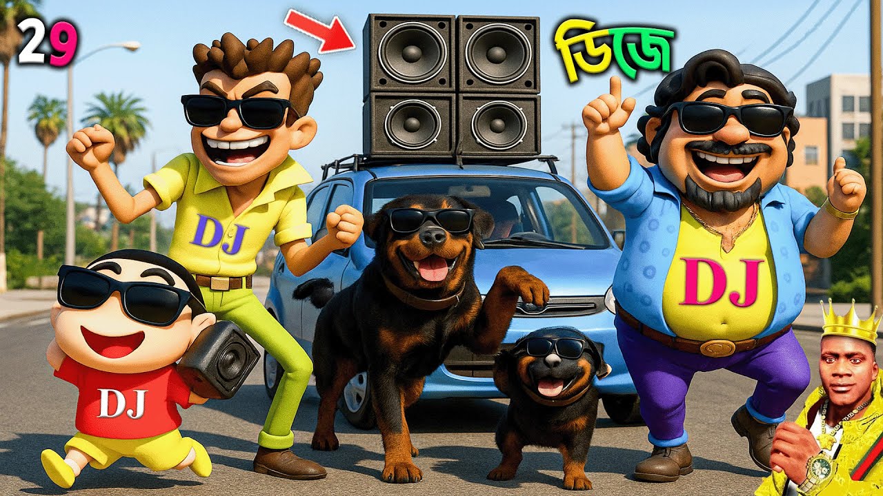 GTA 5 Bangla - ডিজে মেলা Franklin Shinchan is very happy today