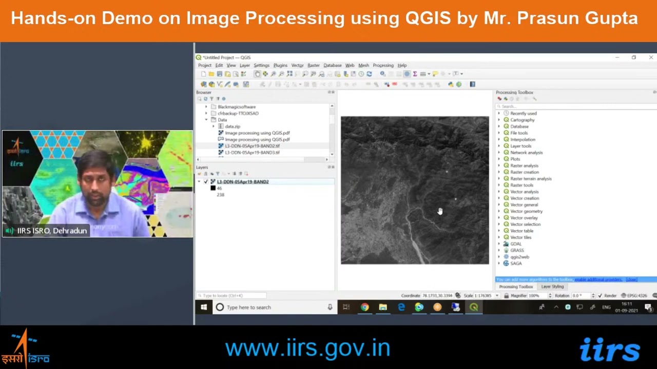 Image Processing Hands on Demo using QGIS by Mr. Prasun Gupta