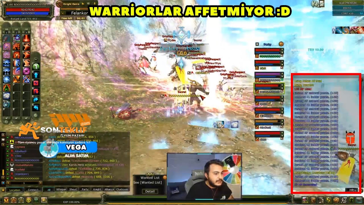 PoineMaia - Secret Clan Berserk Warrior Party ile Gece Pk'sı :D  ! Knight Online