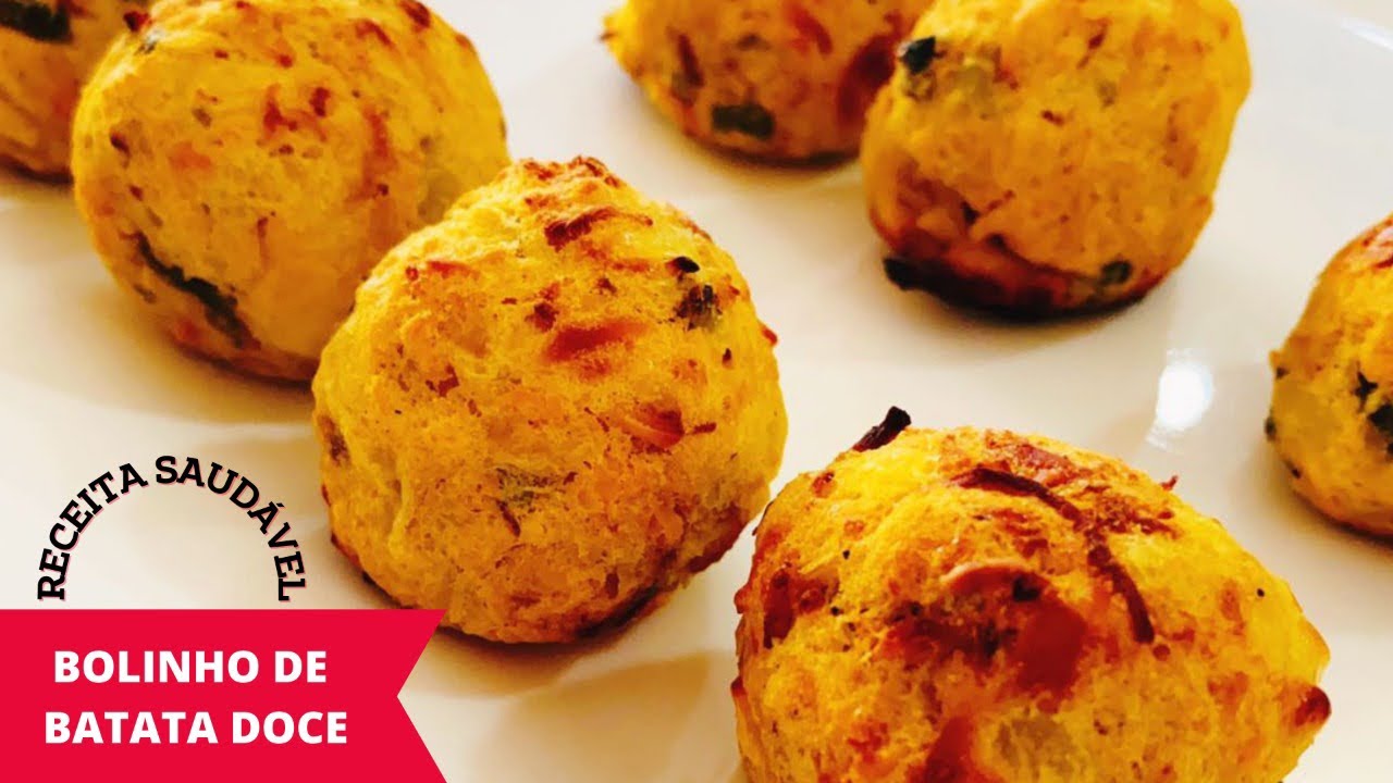 BOLINHO DE BATATA DOCE COM FRANGO SEM FARINHA. A RECEITA MAIS FÁCIL QUE VOCÊ JÁ VIU.