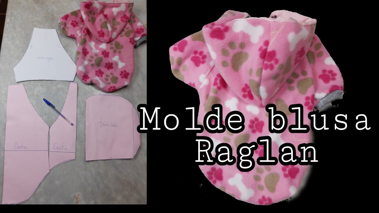 Fazendo o molde da Blusa com capuz raglan.