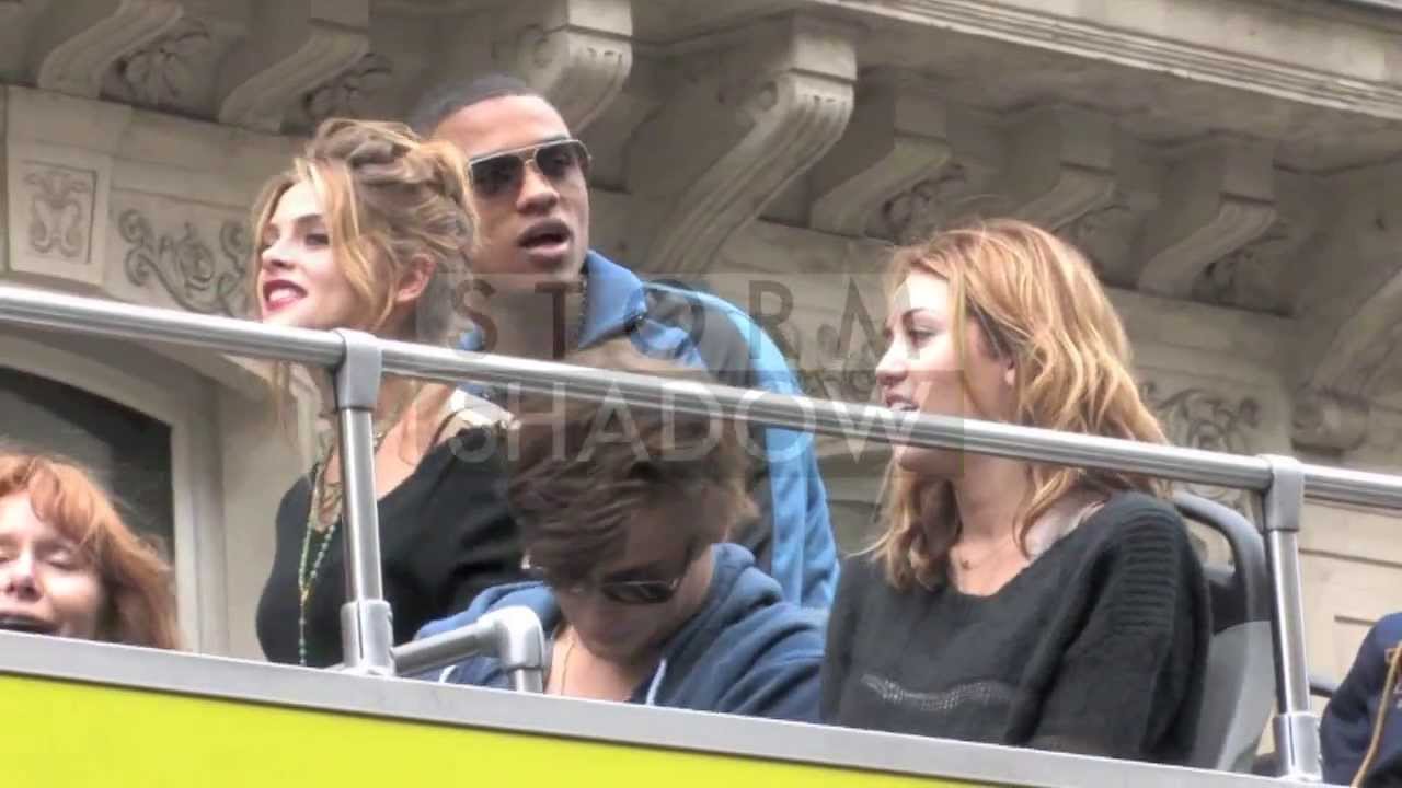 Miley Cyrus on the set of LOL at Notre Dame de Paris, France