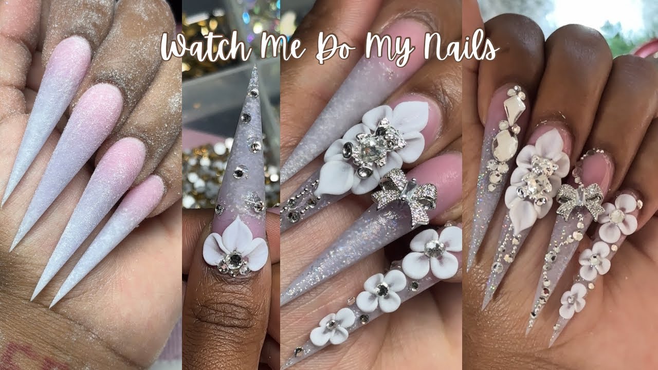 Watch me do my nails | Acrylic 3D Flowers + Story time! I quit my 9-5 to pursue nails full time 🥳🩷