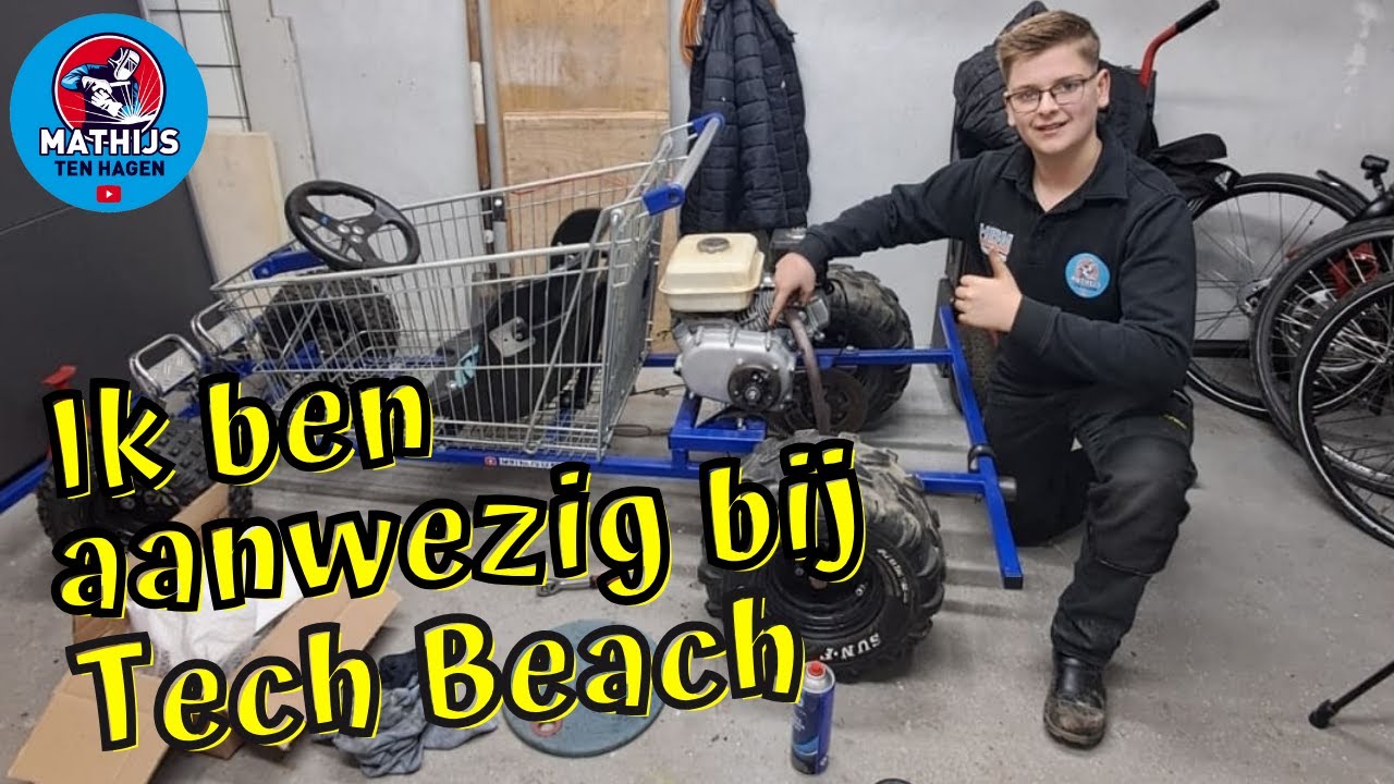 De winkelwagenkart klaar maken voor Tech Beach