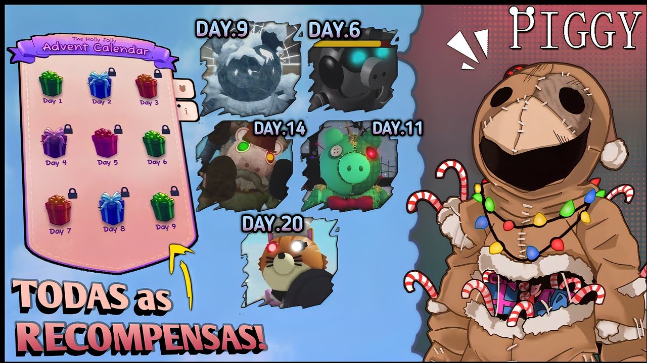 🎁TODAS as RECOMPENSAS do 📆ADVENT CALENDAR| PIGGY - FINAL de 2025! - @natan5768OFC SHOWCASES🇧🇷