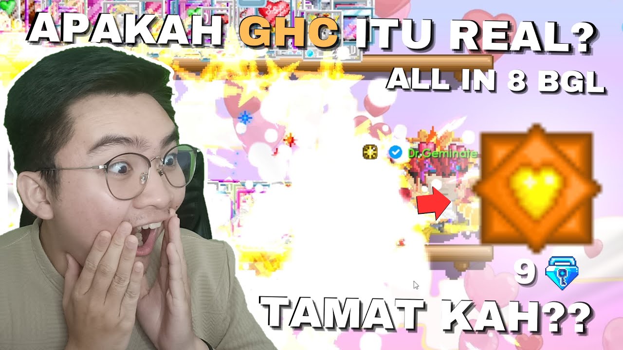 GHC TAMAT KAH?! GACHA MODAL 8BGL ALL IN VALENTINE!! DAPAT GHC?! Growtopia Valentine Gacha