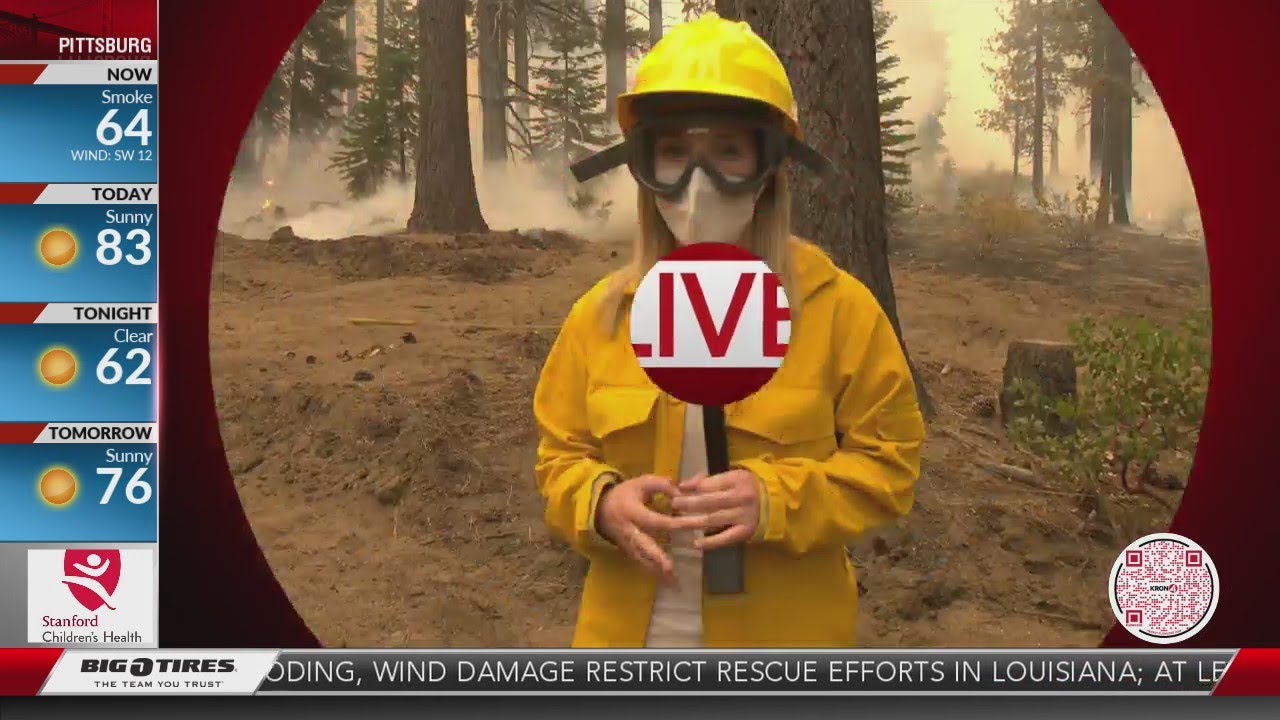 Firefighters create fire line to stop flames