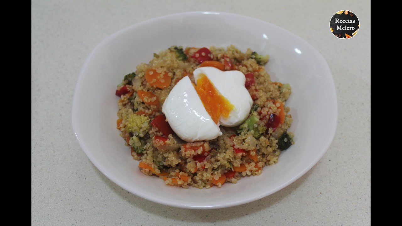 ¡¡QUINOA CON VERDURAS Y HUEVO ESCALFADO!! Muy fácil