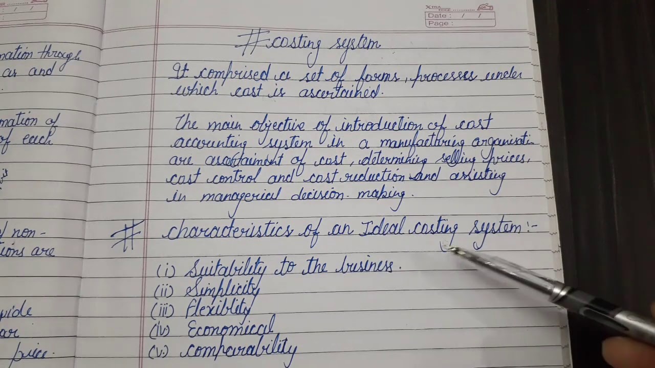 What is costing system || Characteristics of an ideal costing system