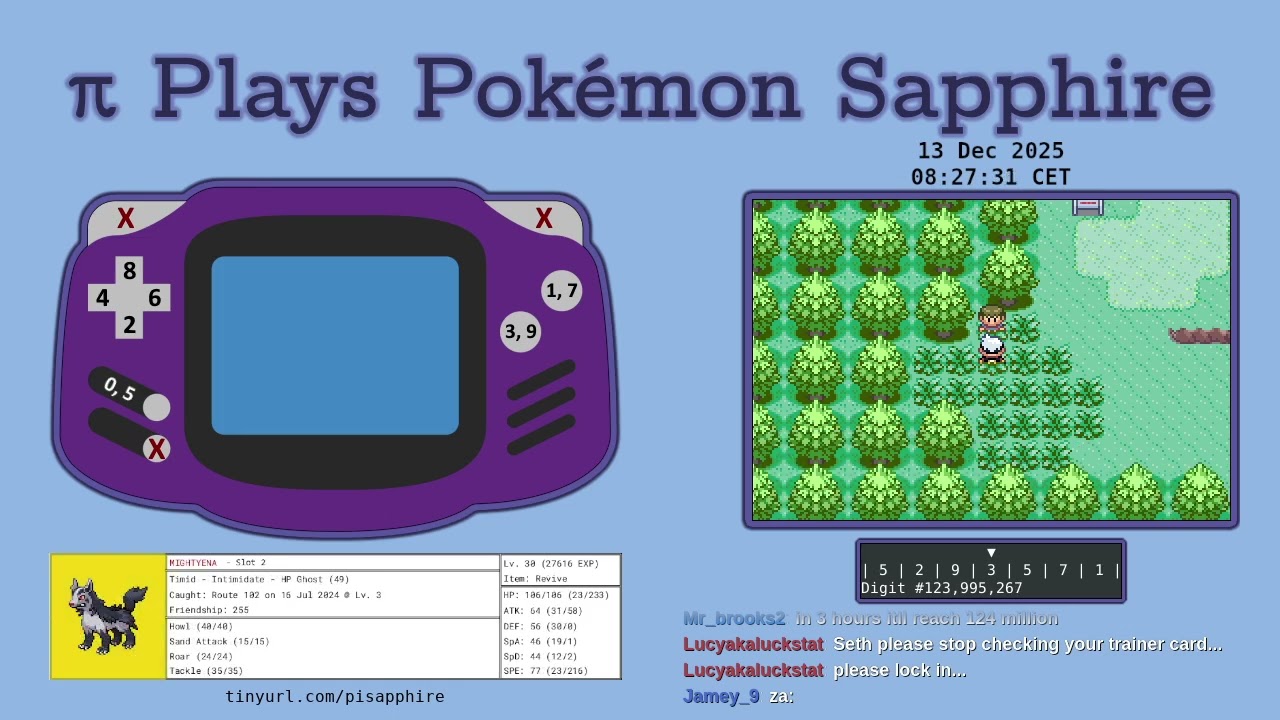 CAN THE NUMBER π BEAT POKÉMON? | Pi Plays Pokémon Sapphire - Stream 