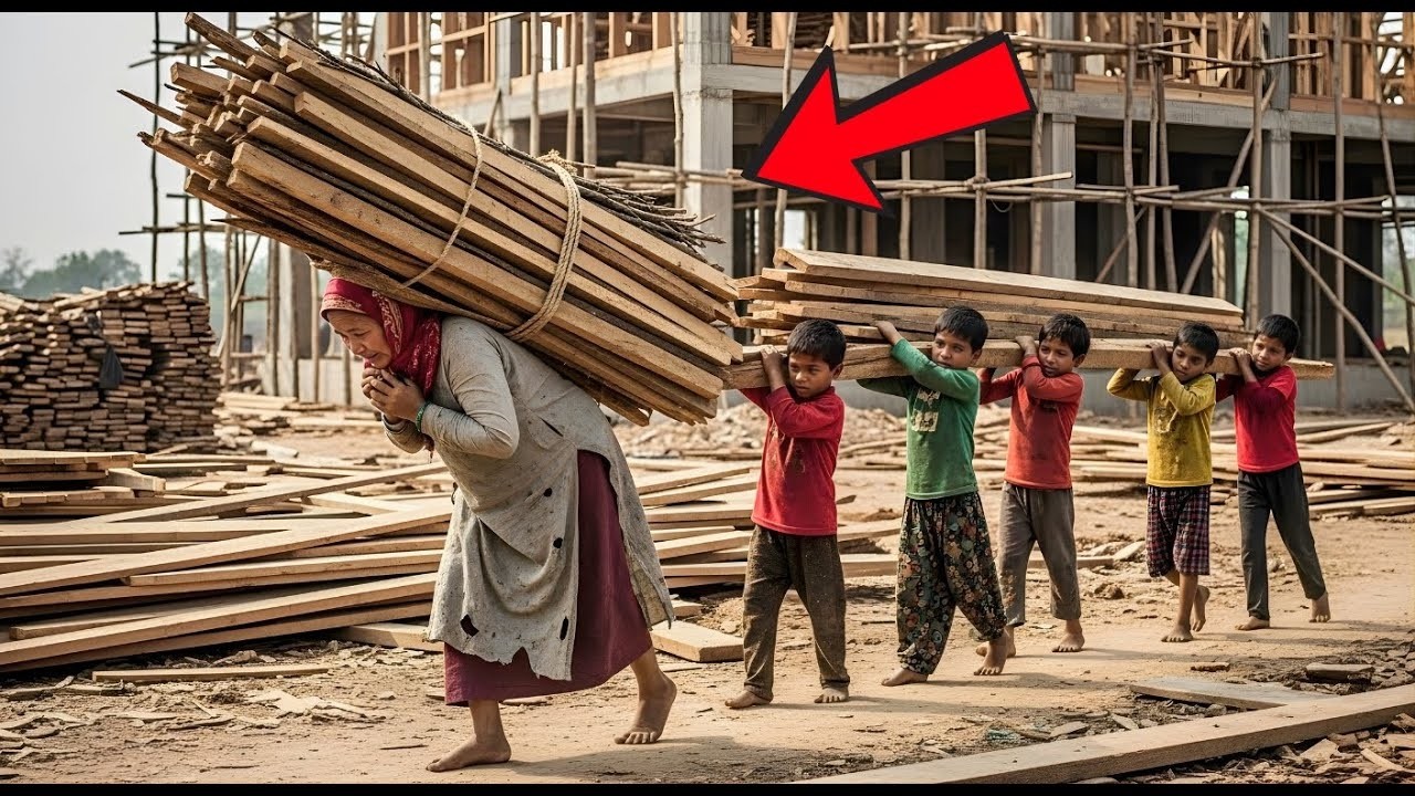 Viuda Y Sus Hijos Construyen Una Casa De Madera Con Sus Propias Manos — Hasta Que La Lluvia Lo