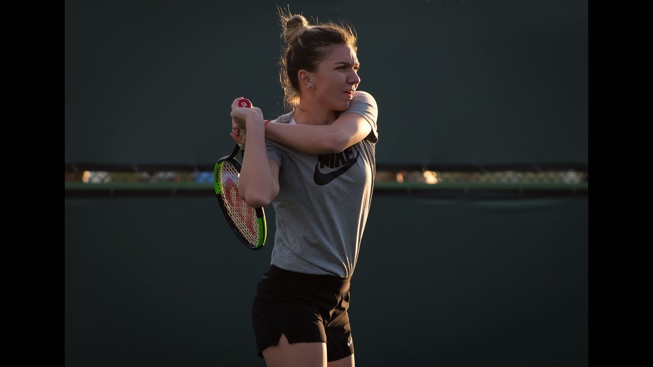 Simona Halep practice in Indian Wells