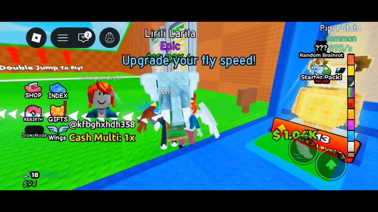 Hi guys i am first time playing fly for brainrot #Roblox #Meer thakur 