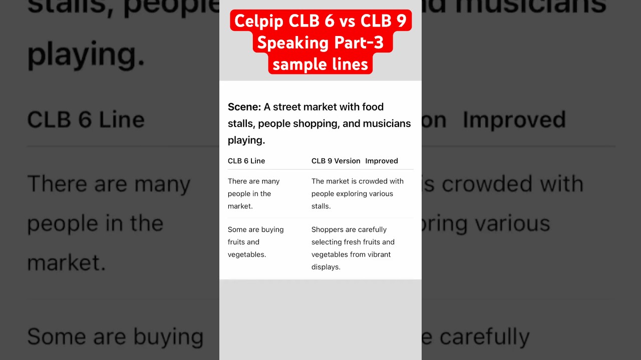 Celpip CLB 6 vs CLB 9 Speaking Part-3 sample lines #celpip #celpipexam #celpiptest #celpipspeaking