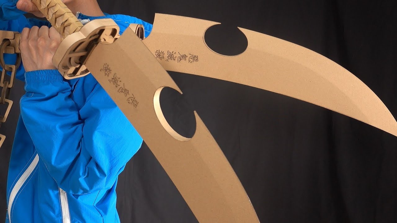 ダンボールで宇髄天元の日輪刀を打つ/鬼滅の刃/Uzui Tengen's Nichirin Blades Cardboard DIY  Demon Slayer /Crafty Transformer