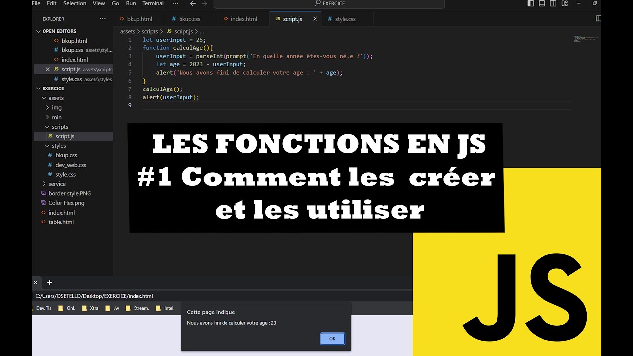 #5 Comment Créer et Utiliser une Fonction en JavaScript | Portée des variables | Cours de JavaScript