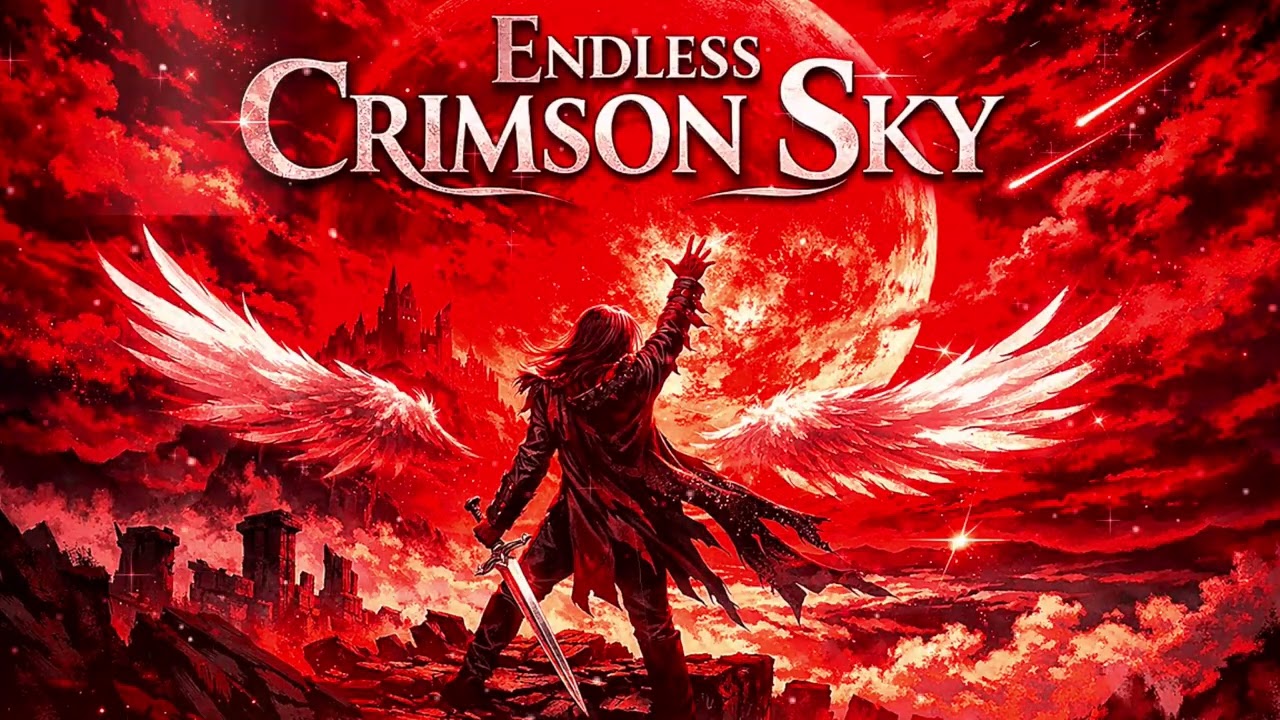 Endless Crimson Sky｜｜Anime Song｜Epic Music｜AI Music Video｜Japanese Rock｜Visual Kei｜Symphonic Metal｜