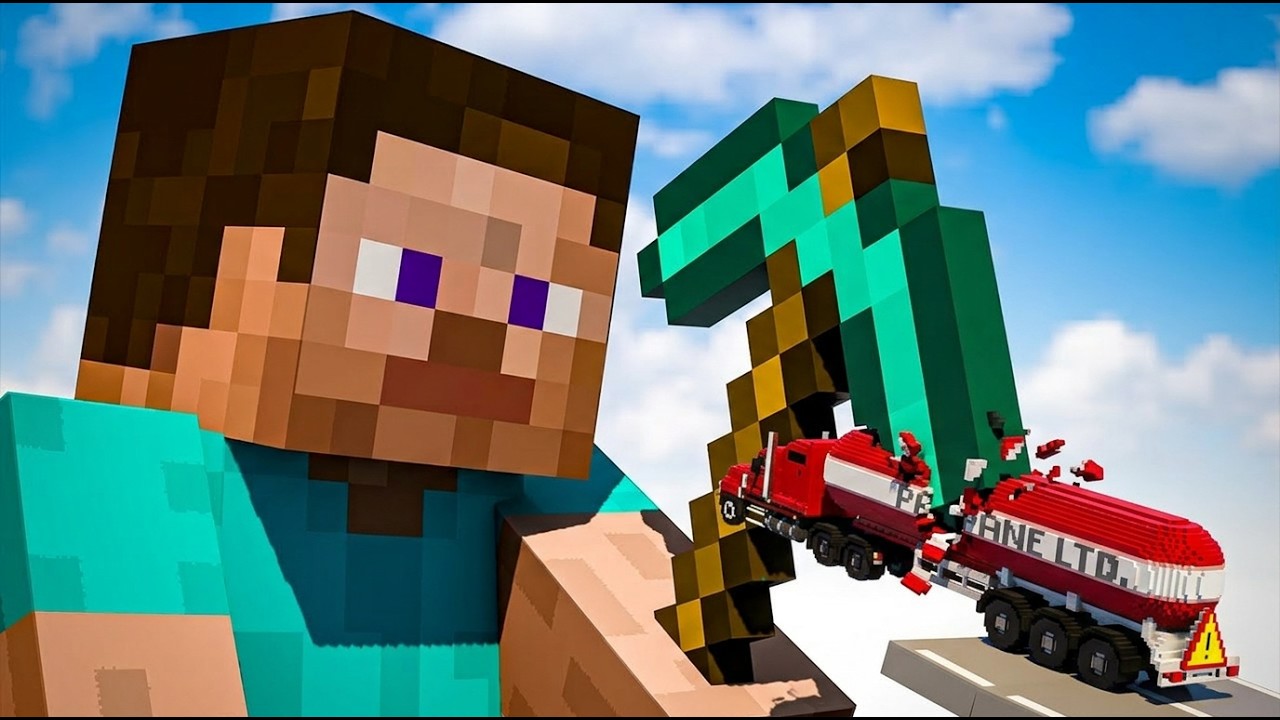 Cars vs Minecraft Steve | Teardown