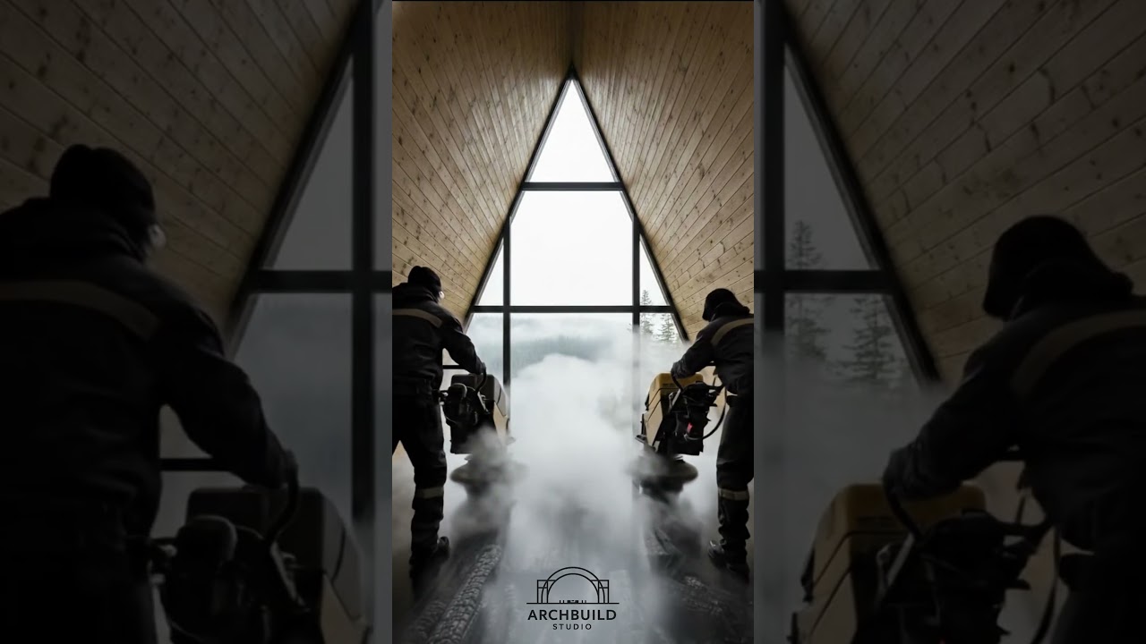 Incredible Burnt Wood Epoxy Floor Transformation - A-Frame Cabin Time-lapse | ArchBuild Studio